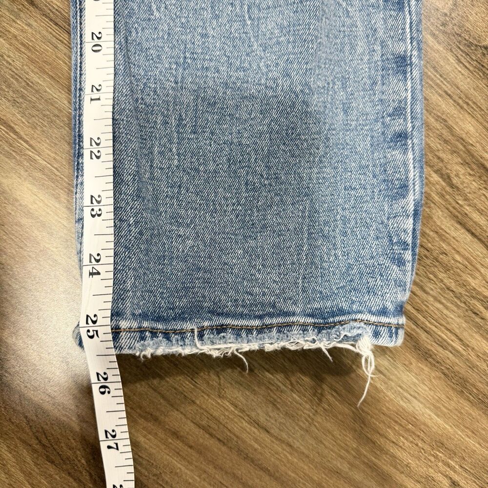 Abercrombie & Fitch Blue Distressed High Straight Leg Jeans Women Size 4 EUR 27 - Picture 7 of 7